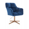 LuxuryForm DESIGN Kreslo AMALFI VELUR na zlatom kríži - modré