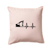 EKG bagr - Vankúš 50x50 - 50x50 - Iba poťah ( Svetloružová )