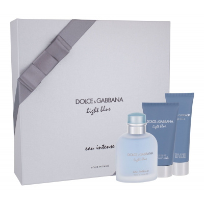 Dolce&Gabbana Light Blue Eau Intense Pour Homme, parfumovaná voda 100 ml + sprchovací gél 50 ml + balzam po holení 75 ml pre mužov