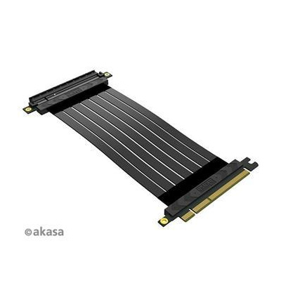 AKASA kabel RISER BLACK X2 Mark IV,remium PCIe 4.0 x16 Riser Cable, 20cm