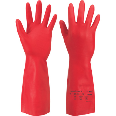 Ansell 37-900 SOL-VEX Premium Protichemické rukavice červená 8/M