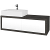 Dreja Umývadlová skriňa STORM SZZ2 120 (umývadlo Kube) - D16 Tmavý betón / L01 Biela vysoký lesk / Levé