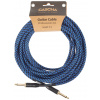 CASCHA Professional Line Guitar Cable, Straight, Tweed Blue, 9 m
