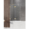 New Trendy Avexa Gold Shine vaňová zástena 100 cm dvojdielny zlatá lesklé/číre sklo EXK-2182