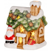 Dekorácia MagicHome Vianoce, Domček so santom, LED, terakota, 10x8,3x12,2 cm