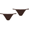 Calvin Klein THONG 2PK hnedá,biela Dámske nohavičky XS