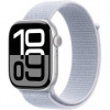 Inteligentné hodinky Apple Watch Series 10 GPS 42mm strieborný hliník - oblačne modrý prevliekaci športový remienok (MWWD3QC/A)