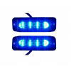 2x lampa strobo 4 LED ble modrá Polícia Stráž