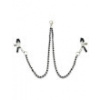 Svorky na bradavky s řetízkem Black Beads , Liebe Seele (stříbrné)