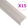 zahrada-XL Schodové lišty v tvare L 15 ks hliník 90 cm champagne 146753