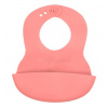 BABYONO Podbradník mäkký plastový s vreckom bez BPA coral 6m+ Varianta: coral