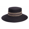 Dámsky crushable letný slamený čierny klobúk Noreen - Mayser Veľkosť: 57 cm (M)