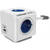 Cubenest Powercube Extended USB PD 20W, A+C, 4× zásuvka, 1,5m, bílá/modrá, dětská pojistka, uzemnění, dok, 10A/250V PC420BL