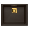 Alveus QUADRIX 50 MONARCH kuchynský granitový drez so sifónom 56x46-Chocolate+prepad bronz 1108036+bronz