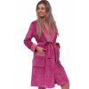 Růžový sametový hřejivý elegantní i těhotenský župan na kojení 1TB0064 růžová S + První výměna zboží zdarma.