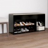 vidaXL Lavica na topánky+podložka, čierna 104x30x49cm kompozitné drevo - Čierna - 11371-153097
