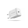 AXAGON ACU-PD20W, nabíjačka do siete 20W, 1x port USB-C, PD3.0/PPS/QC4+/AFC/Apple, biela
