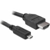 Delock HDMI prepojovací kábel Zástrčka HDMI-A, Zástrčka HDMI Micro-D 3 m čierna 82663 4K UHD, pozlátené kontakty HDMI kábel; 82663