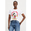 Bavlnené tričko Desigual MICKEY MOUSE dámsky, biela farba, 25SWTKAI XS