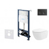 kielle Genesis New Set predstenovej inštalácie, klozetu Oudee, Vortex Rimless+, dosky softclose a tlačidla Gemini New I, matná čierna 30528SS21