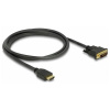 Delock HDMI / DVI prepojovací kábel Zástrčka HDMI-A, DVI-D 24+1pol. Zástrčka 1.5 m čierna 85653 trojžilový tienený, pozlátené kontakty HDMI kábel; 85653