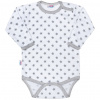 Dojčenské body New Baby Classic II sivé s hviezdičkami 80 (9-12m)
