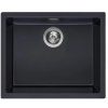 Reginox Amsterdam 560 Black pure (Granitový jednodrez bez odkvapu, s montážou na pracovnú dosku. Hĺbka vaničky 20 cm. Minimálna šírka skrinky 60 cm, čistá čierna)