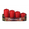 Emocio adventné stupne 4ks priem.40mm červené sviečky