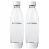 Fľaše na vodu SodaStream FUSE 2x1L biele do umývačky riadu + 2 viečka