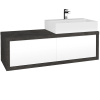 Dreja Umývadlová skriňa STORM SZZ2 120 (umývadlo Kube) - D16 Tmavý betón / L01 Biela vysoký lesk / Pravé