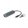 D-Link DUB-2332 USB-C/USB to Gigabit Ethernet Adapter with 3 USB 3.0 Ports (DUB-2332)