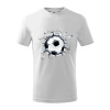 Futbalová lopta v triku - Tričko detské bavlnené - 134 cm/8 rokov ( Biela )