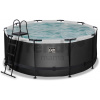 Bazén s filtráciou Black Leather pool Exit Toys kruhový oceľová konštrukcia 360*122 cm čierny od 6 rokov