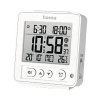 Digitálny budík riadený rádiom Rhodos LCD biely 10 x 9 cm