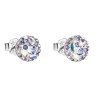 Strieborné náušnice pecka s kryštálmi Swarovski fialové okrúhle 31136.3