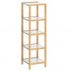 Regál STANDING 4 bambus/biela
