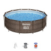 Bestway Bazén Bestway® Steel Pro MAX, 56709, vzor ratan, kartušová filtrácia, rebrík, 366x100 cm