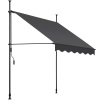 tectake 404956 upínacia markíza s ručnou kľukou, výškovo nastaviteľná - 150 x 180 cm, čierna/šedá