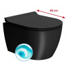 GSI PURA COLOR PURA SHORT závesná WC misa, Swirlflush, 35x46cm, čierna dual-mat 880226