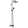 HANSGROHE Vernis Shape Showerpipe nástenný sprchový systém s vaňovým termostatom, horná sprcha 1jet 240 x 240 mm, ručná sprcha 2jet, matná čierna, 26900670