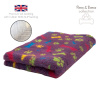 DRYBED Premium Vet Bed Small Paws & Bones burgundy 150 x 100 cm