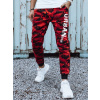 Trendy maskáčové tepláky pre pánov v červenom farebnom prevedení
