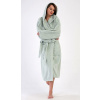 Dámský župan dlouhý s kapucí Máta - mátová - XL