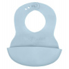 BABYONO Podbradník mäkký plastový s vreckom bez BPA coral 6m+ Varianta: light blue