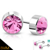 CITY STORM Napichovacie náušnice z chirurgickej ocele s ružovým očkom