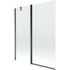 Mexen Flip, 1-krídlová vaňová zástena 140 x 150 cm, 6 mm číre sklo, čierny profil, 894-140-101-70-00