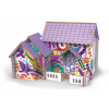 3D Puzzle Drevený Dom s Farbami - Kreatívne Stavebnice pre Deti
