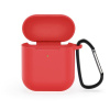 Bomba Silikónové puzdro pre Apple AirPods 1/2 s karabínkou Farba: Červená