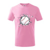 Baseball lopta v triku - Tričko detské bavlnené - 158 cm/12 rokov ( Ružová )