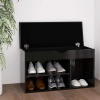 vidaXL Lavica na topánky+podložka, lesklá čierna 80x30x47 cm - Čierna - 11372-153098